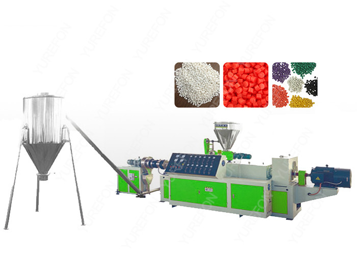 PVC Flakes Plastic Recycling Granulator Machine Hot Cutting Conical With Twin Screw